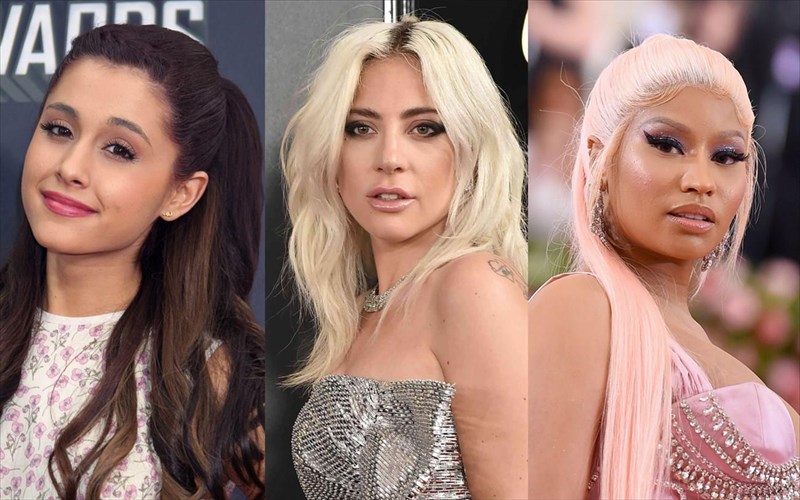 ariana-grande-lady-gaga-kai-nicki-minaj-dilonoun-uper-tou-dikaiomatos-stis-ambloseis