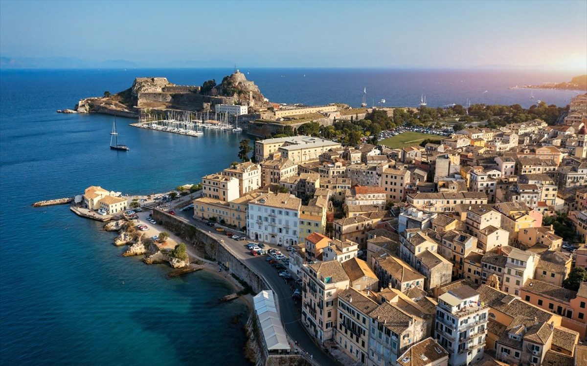panoramicviewofkerkyracapitalofcorfuislandgreeceaerial